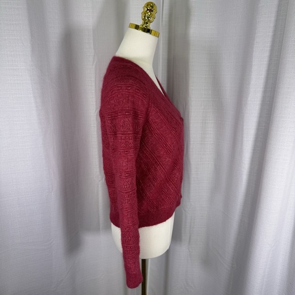Sezane Eya Cardigan Sweater Kid Mohair Wool Blend Pink XXS Oversized Quiet Luxe - Picture 6 of 15